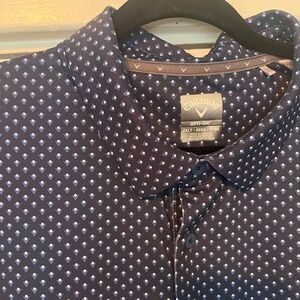 Callaway Men's Navy and White Geometric Polo